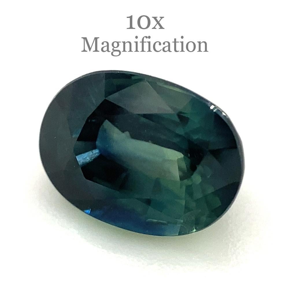 Women's or Men's 1.27ct Oval Teal Blue Sapphire from Australia Unheated For Sale