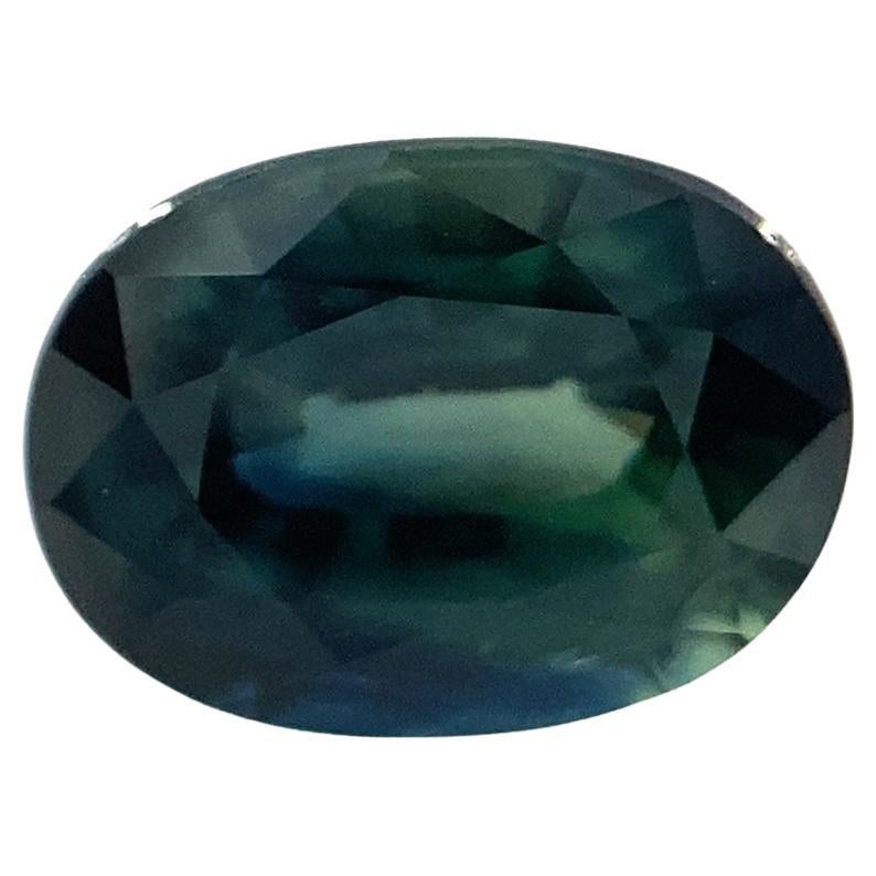 Saphir bleu sarcelle ovale de 1.27ct d'Australie non chauffé en vente