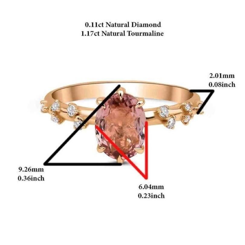 De las mujeres Anillo de Turmalina Rosa y Diamante de 1,27ct en venta