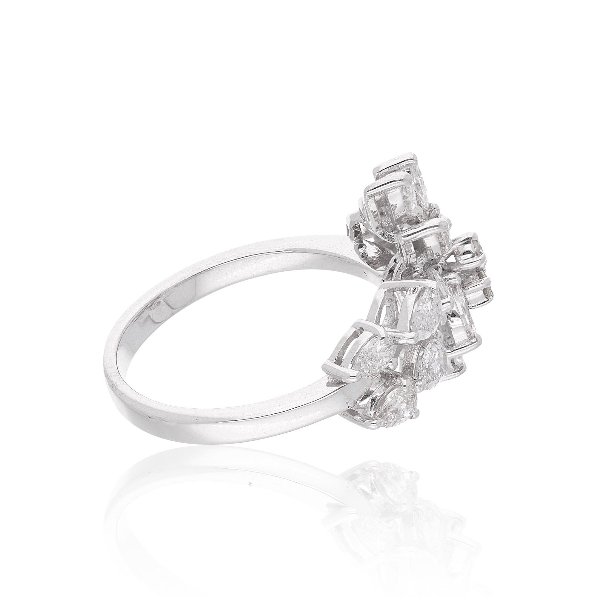 in vendita:  1,27Ct SI Clarity HI Color Natural Diamond Cluster Ring Oro bianco 14 carati 6