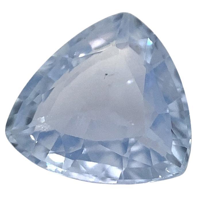 1.27ct Trillion Icy Blue Sapphire from Sri Lanka Unheated For Sale