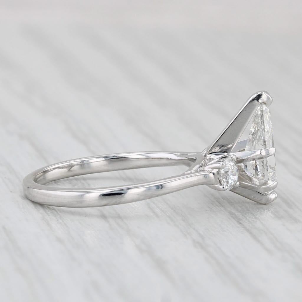 1.27ctw Pear Diamond Engagement Ring 14k White Gold Size 5.25 GSI In Good Condition In McLeansville, NC