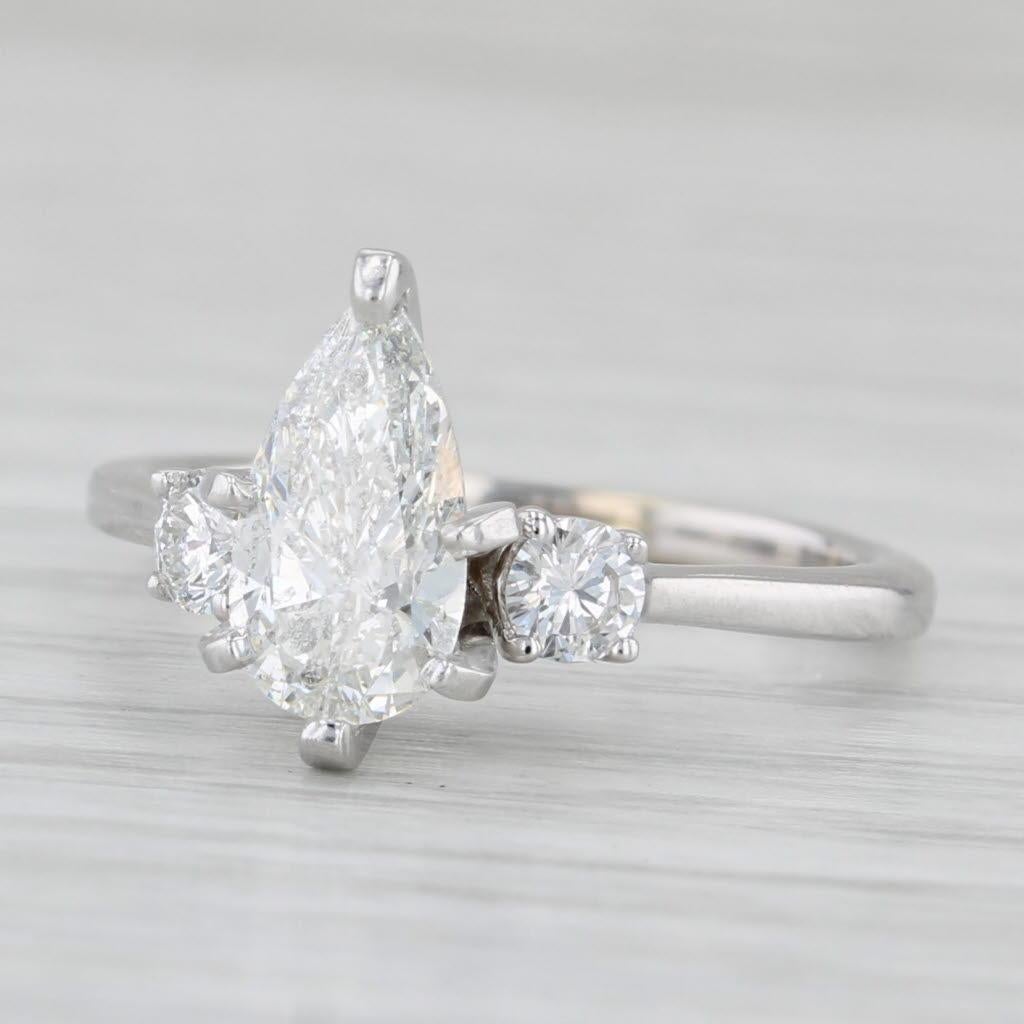 Women's 1.27ctw Pear Diamond Engagement Ring 14k White Gold Size 5.25 GSI