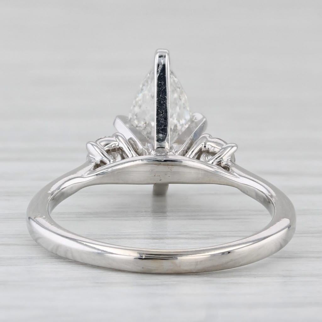 1.27ctw Pear Diamond Engagement Ring 14k White Gold Size 5.25 GSI 2