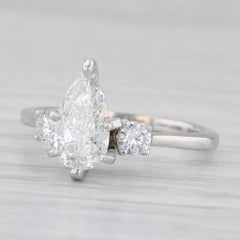1.27ctw Pear Diamond Engagement Ring 14k White Gold Size 5.25 GSI