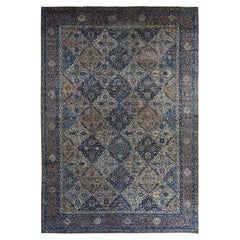 12'7"x19' Antique Persian Kerman Ivory Even Wear All Wool Hand Knotted 1920s Rug