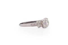 1,28 Karat Art Deco Diamant Platin Verlobungsring