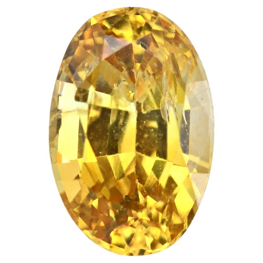 1.28 Carat Canary Yellow Natural Sapphire Loose Gemstone from Sri Lanka For Sale