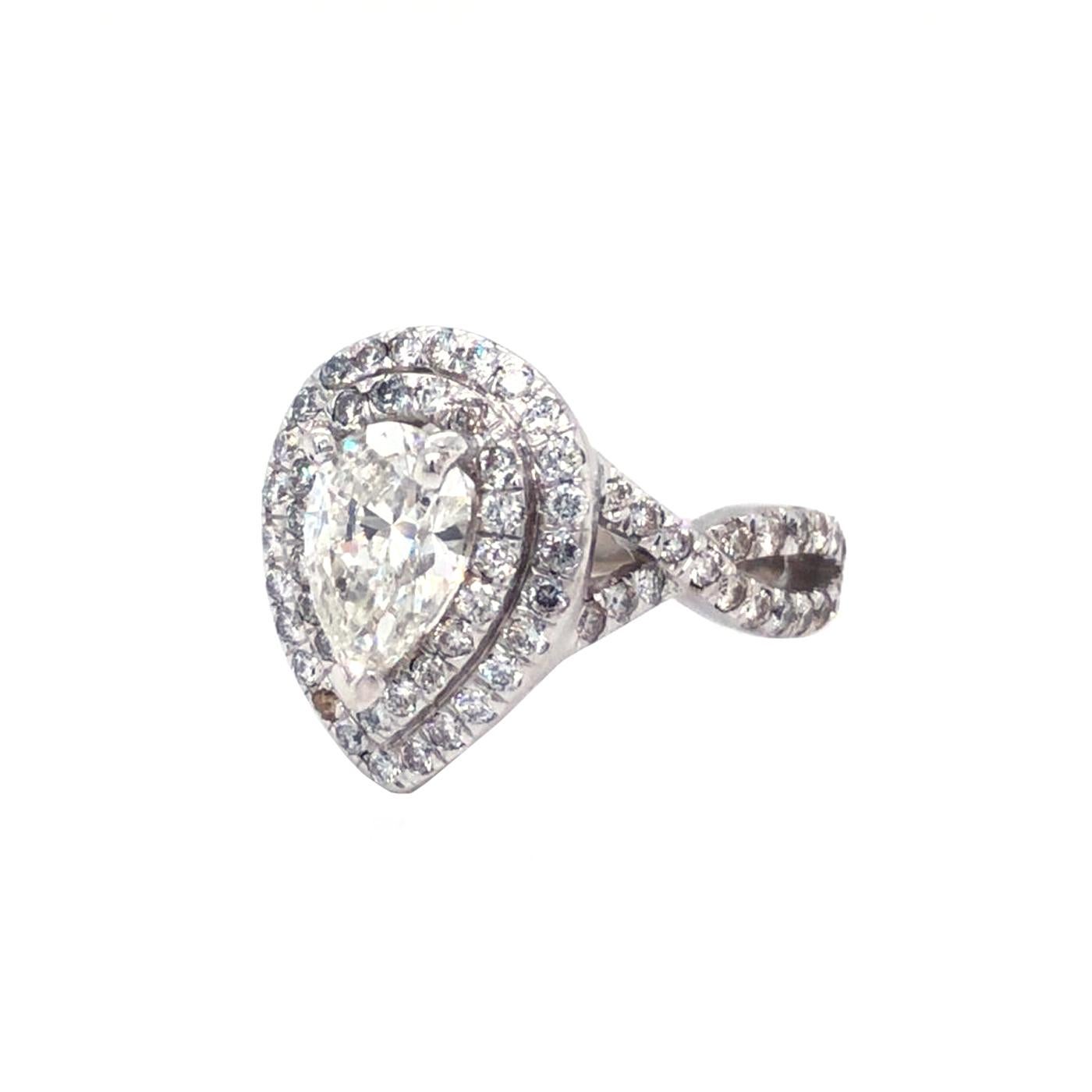 half carat pear shaped diamond ring
