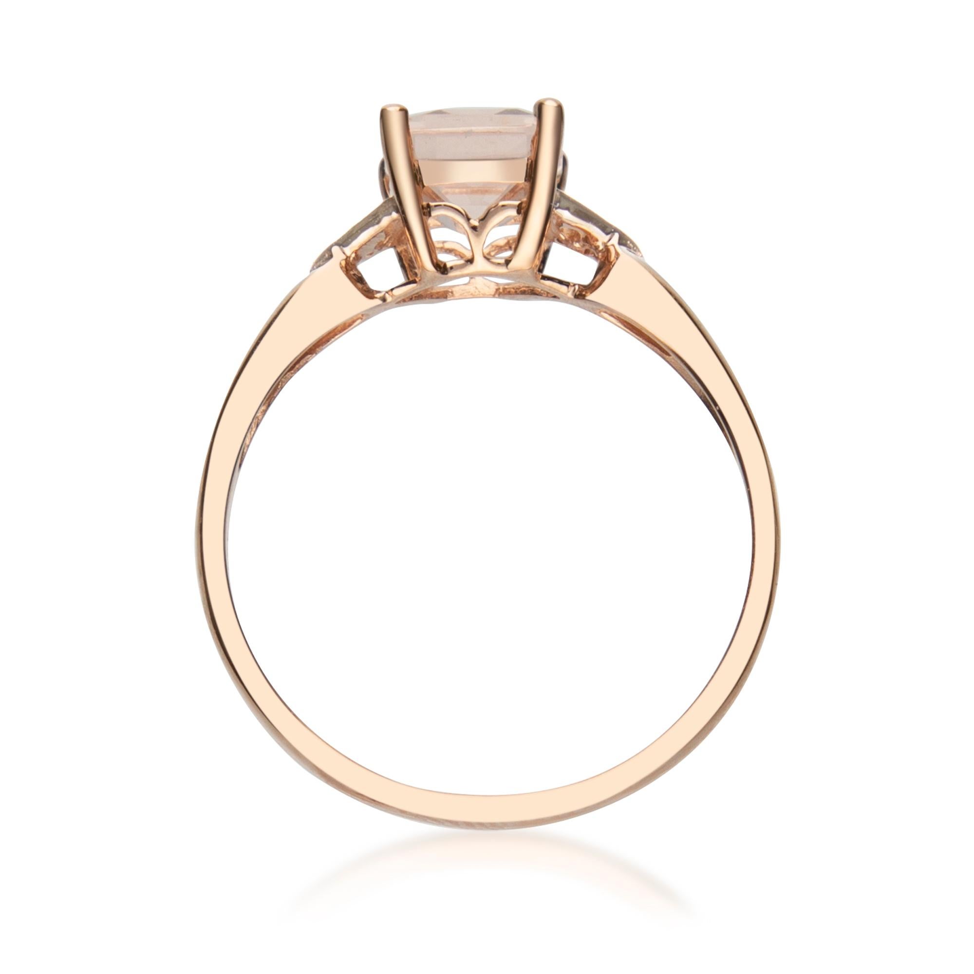 morganite 3 stone ring