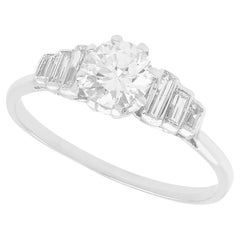 1.28 Carat Diamond and Platinum Solitaire Engagement Ring Art Deco, circa 1935