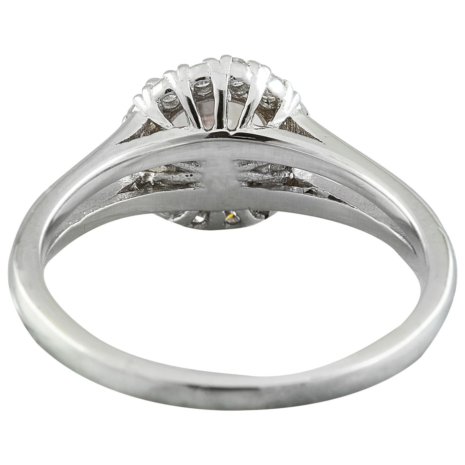 Round Cut 1.28 Carat Natural Morganite 14 Karat Solid White Gold Diamond Ring For Sale
