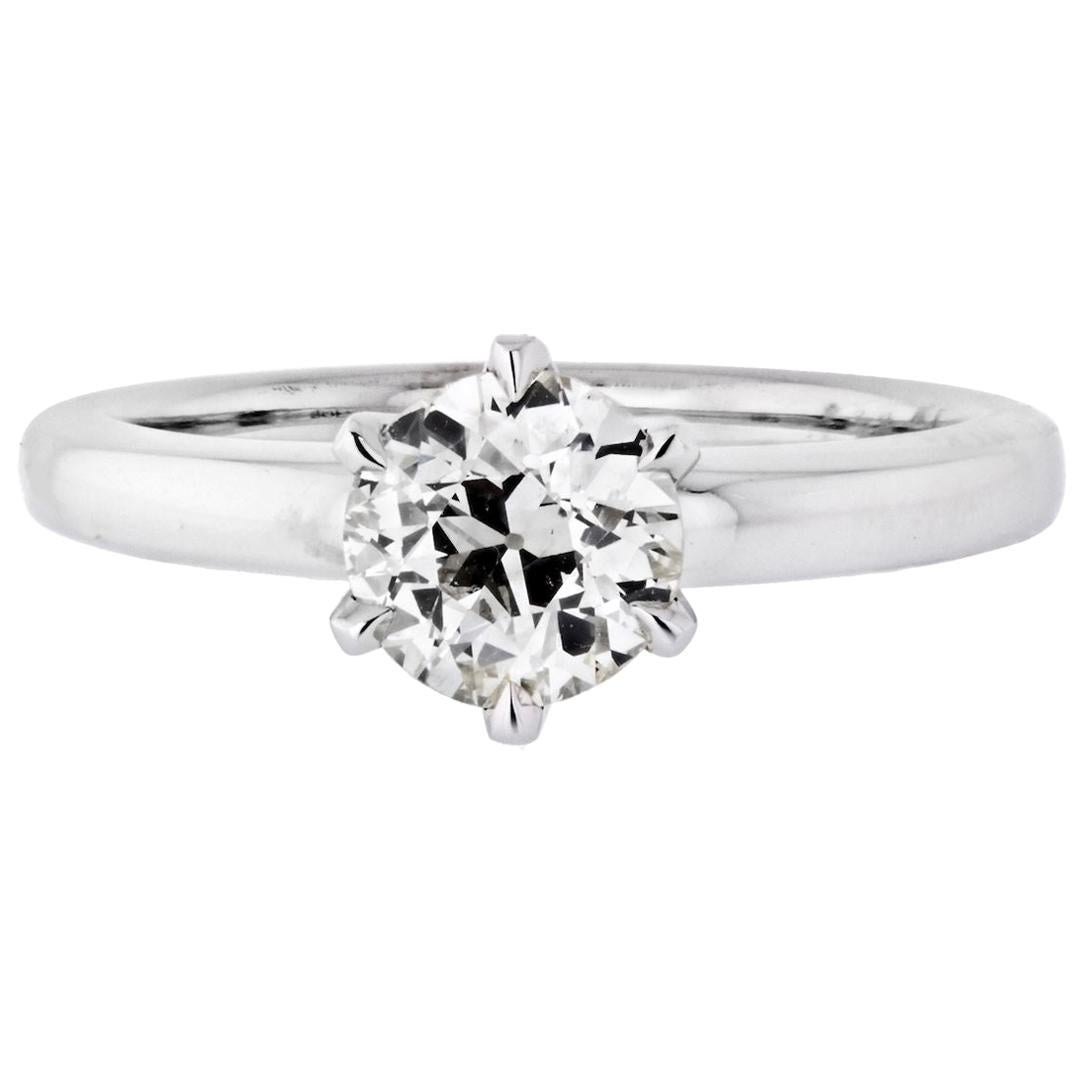 1.28 Carat Old European Cut Diamond L/SI2 GIA Solitaire Engagement Ring