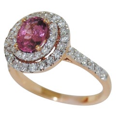 1.28 Carat Pink Spinel and Diamond Cocktail Ring, 18 Karat Gold