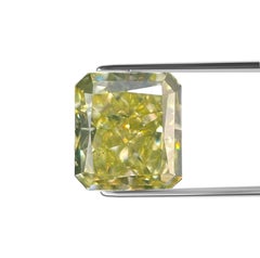 1.28 Carat Rectangular Brilliant GIA Certified Fancy Yellow VS2 Clarity Diamond