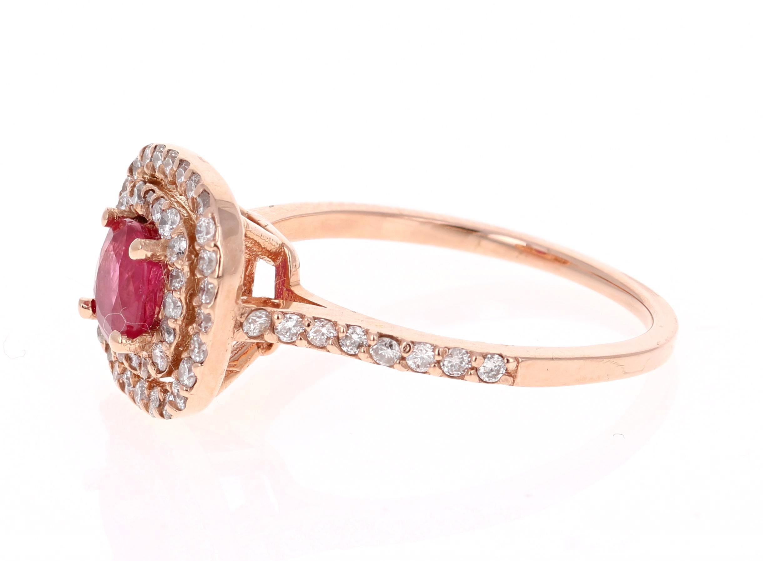 bubble ring with red stone