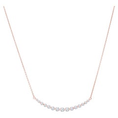 Collier à barres graduées en or rose 18 carats, poids total de 1,28 carat