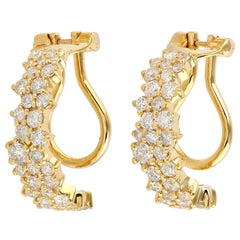 1,28 Karat Diamant 14 Karat Gold Cluster-Ohrringe