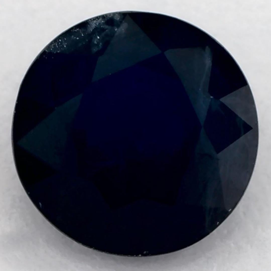1.28 Ct Blue Sapphire Round Loose Gemstone