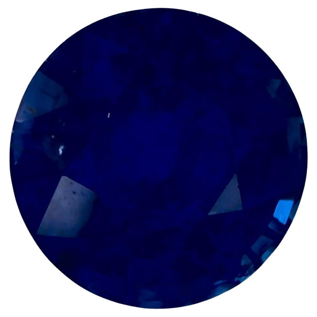1.28 Ct Blue Sapphire Round Loose Gemstone