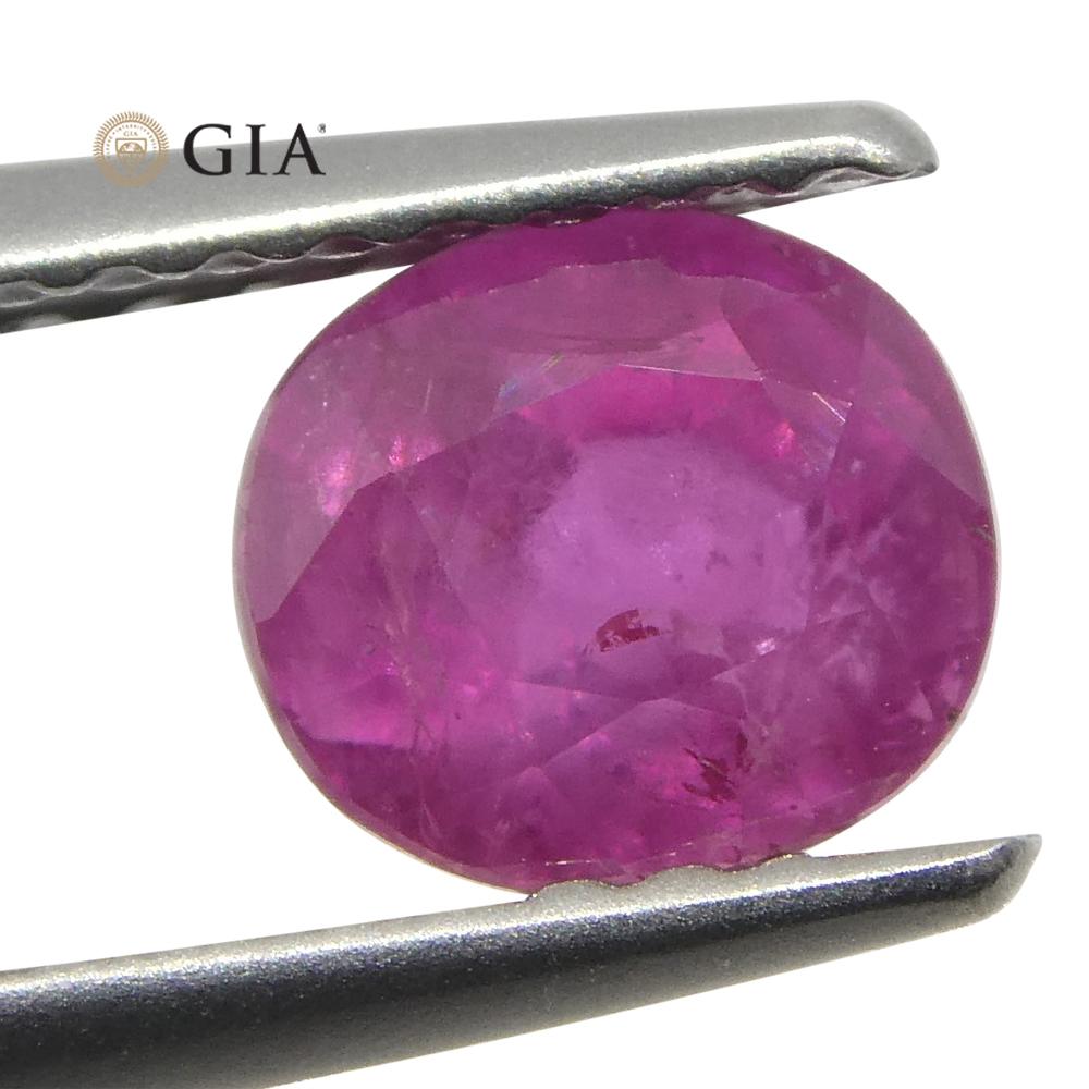 1.28 ct Cushion Purplish Pink Sapphire GIA Certified Madagascar In New Condition For Sale In Toronto, Ontario