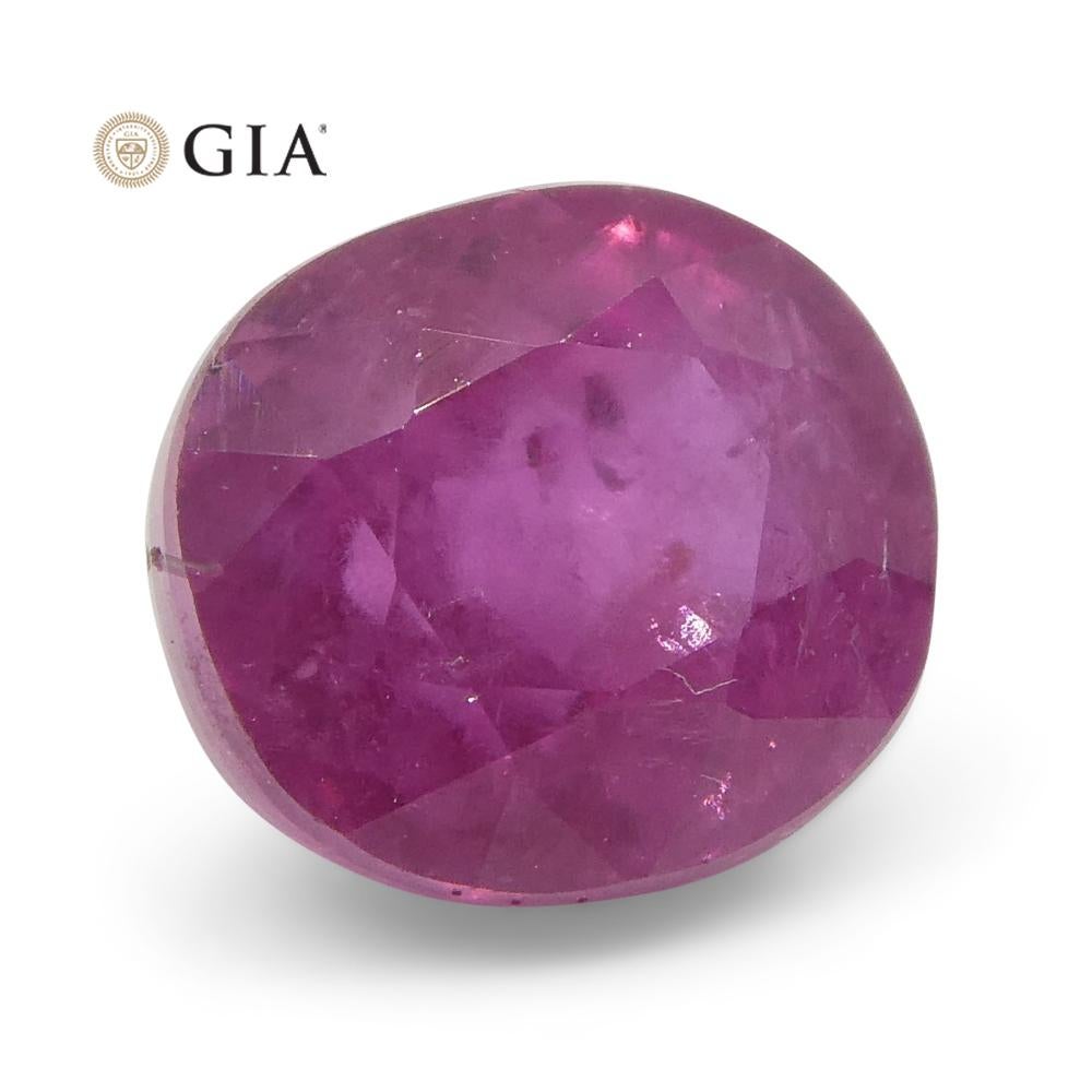 1.28 ct Cushion Purplish Pink Sapphire GIA Certified Madagascar For Sale 1