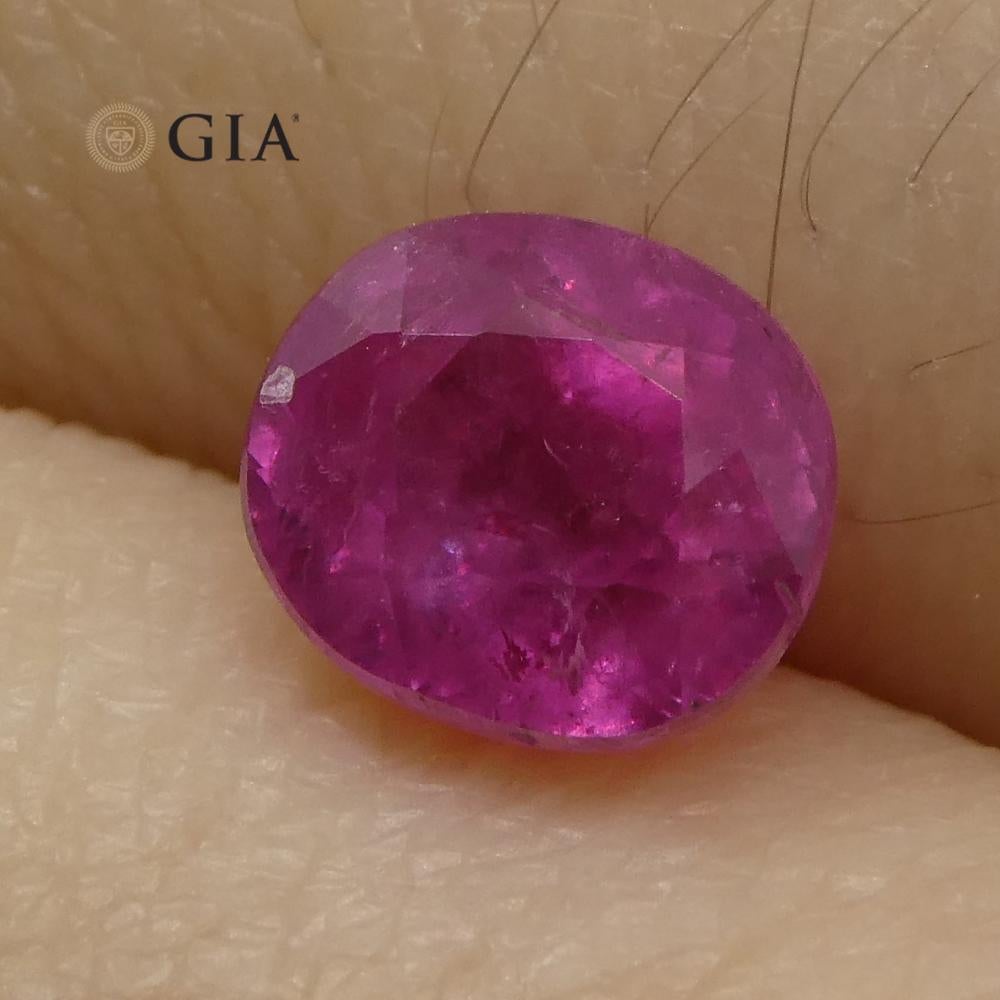 1.28 Carat Cushion Purplish Pink Sapphire GIA Certified Madagascar In New Condition For Sale In Toronto, Ontario