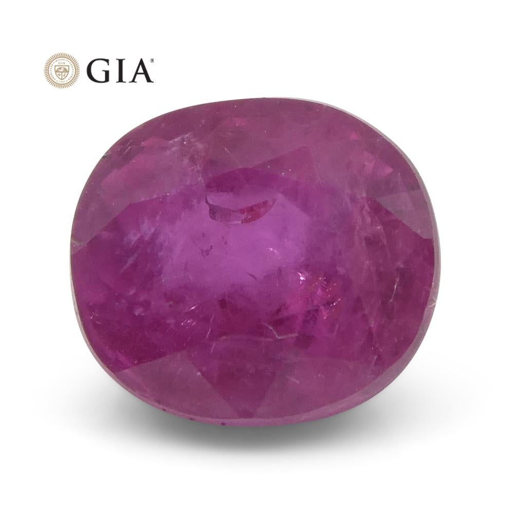 1.28 ct Cushion Purplish Pink Sapphire GIA Certified Madagascar For Sale 2