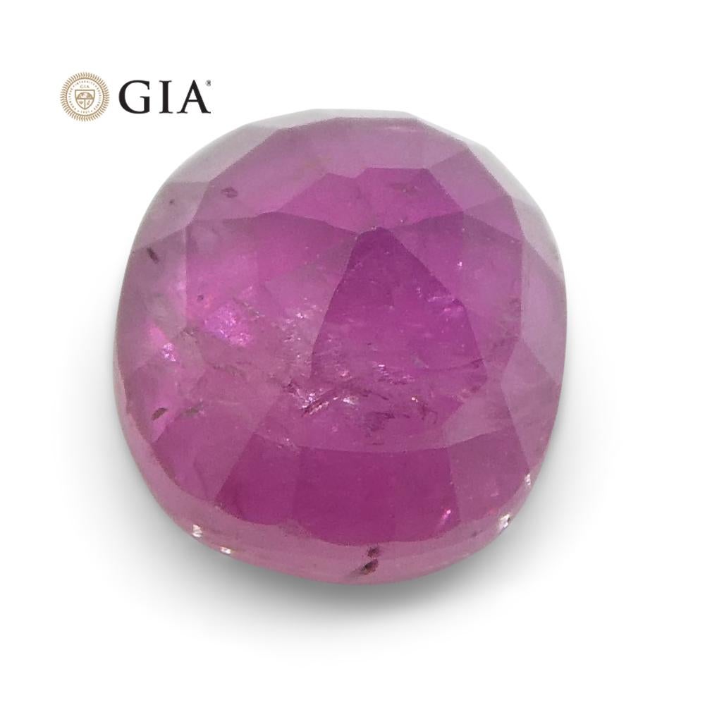 1.28 ct Cushion Purplish Pink Sapphire GIA Certified Madagascar For Sale 4