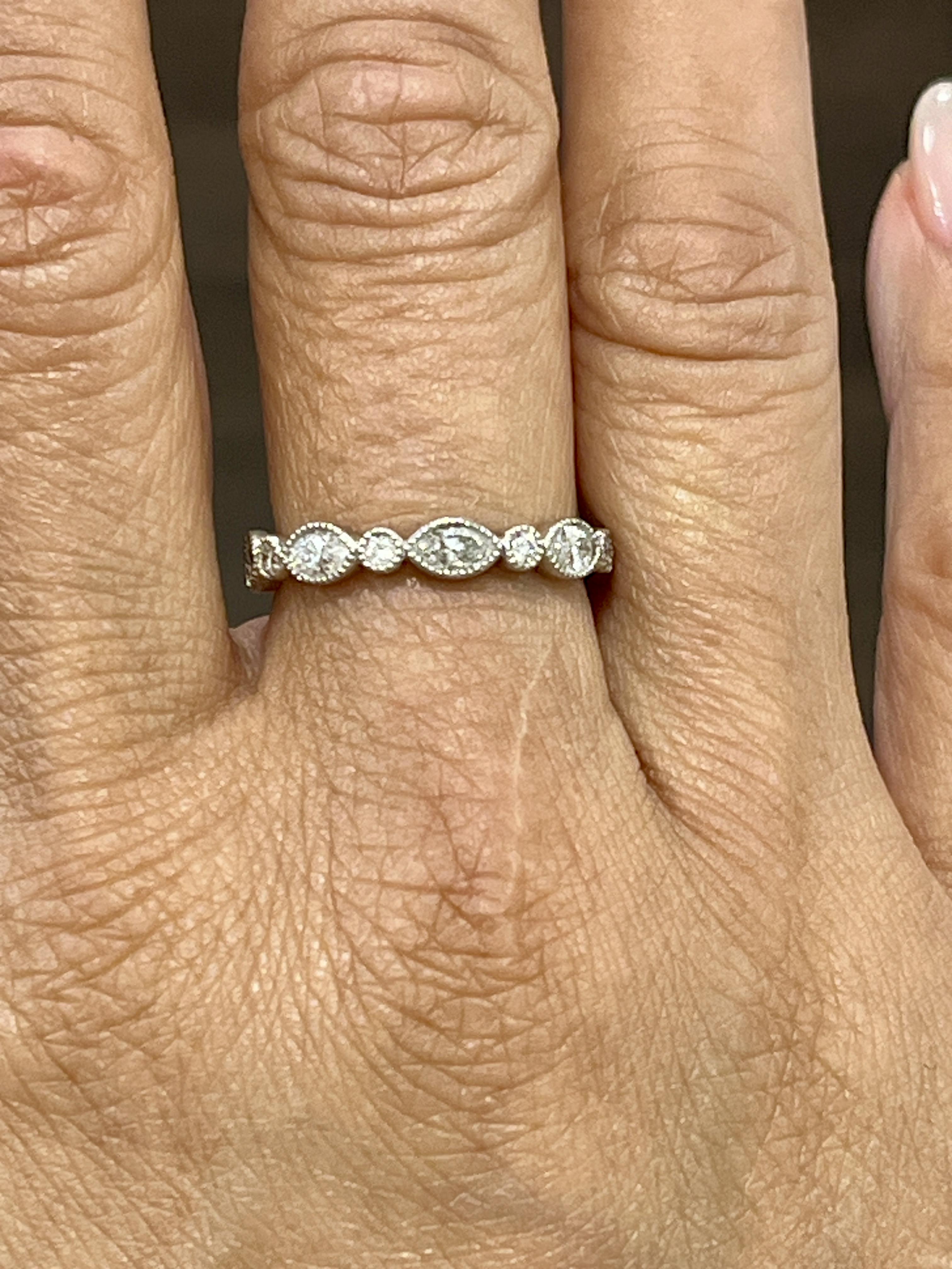 Mixed Cut 1.28 ct Diamond Band For Sale