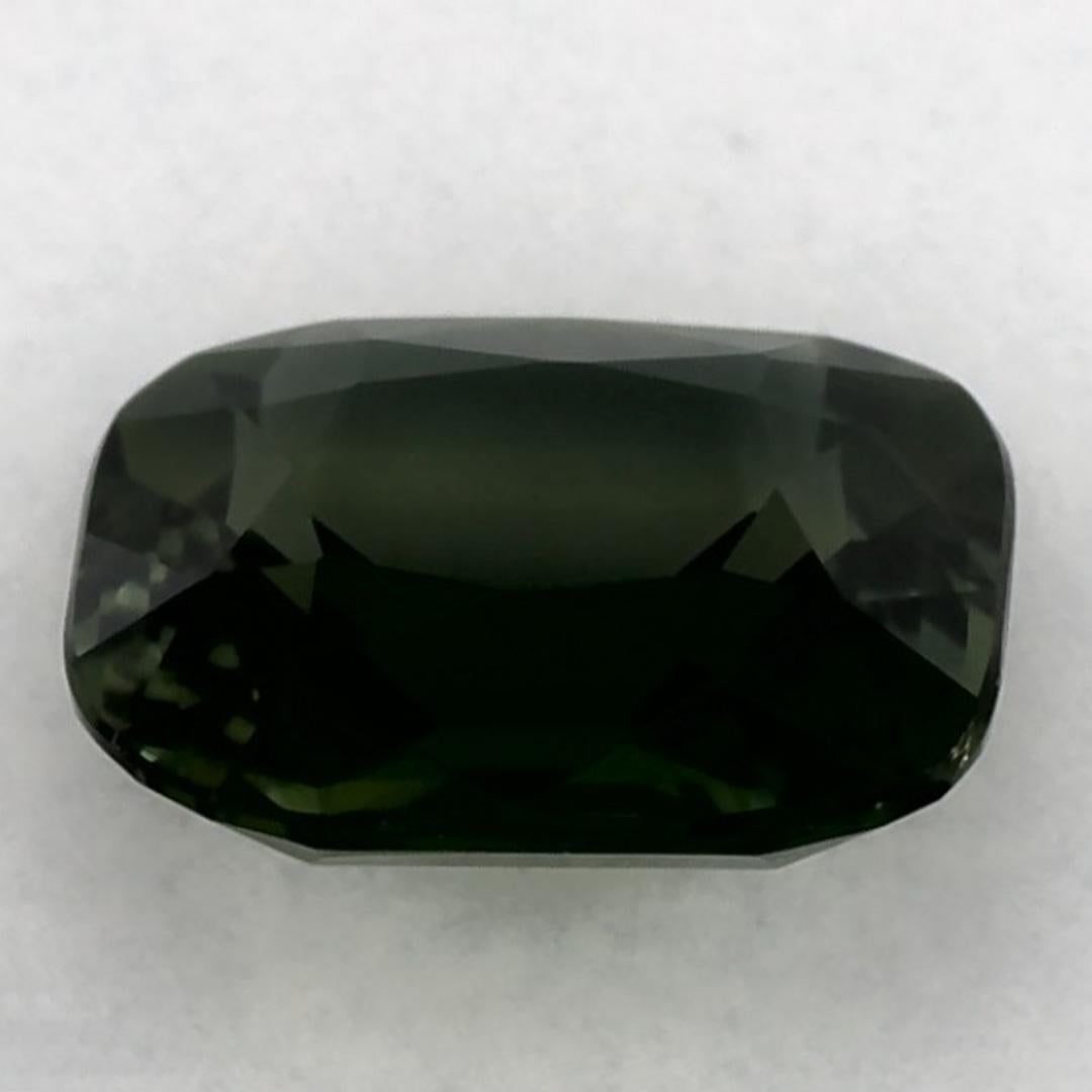 1.28 Ct Green Sapphire Cushion Loose Gemstone en Nuevo estado para la venta en Fort Lee, NJ