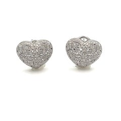 Beautiful 1.28 Carat Heart Shaped Diamond Clip-On Earrings