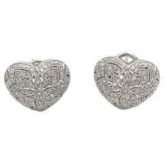 1.28 ct Heart Shaped Clip-On Diamond Earrings 