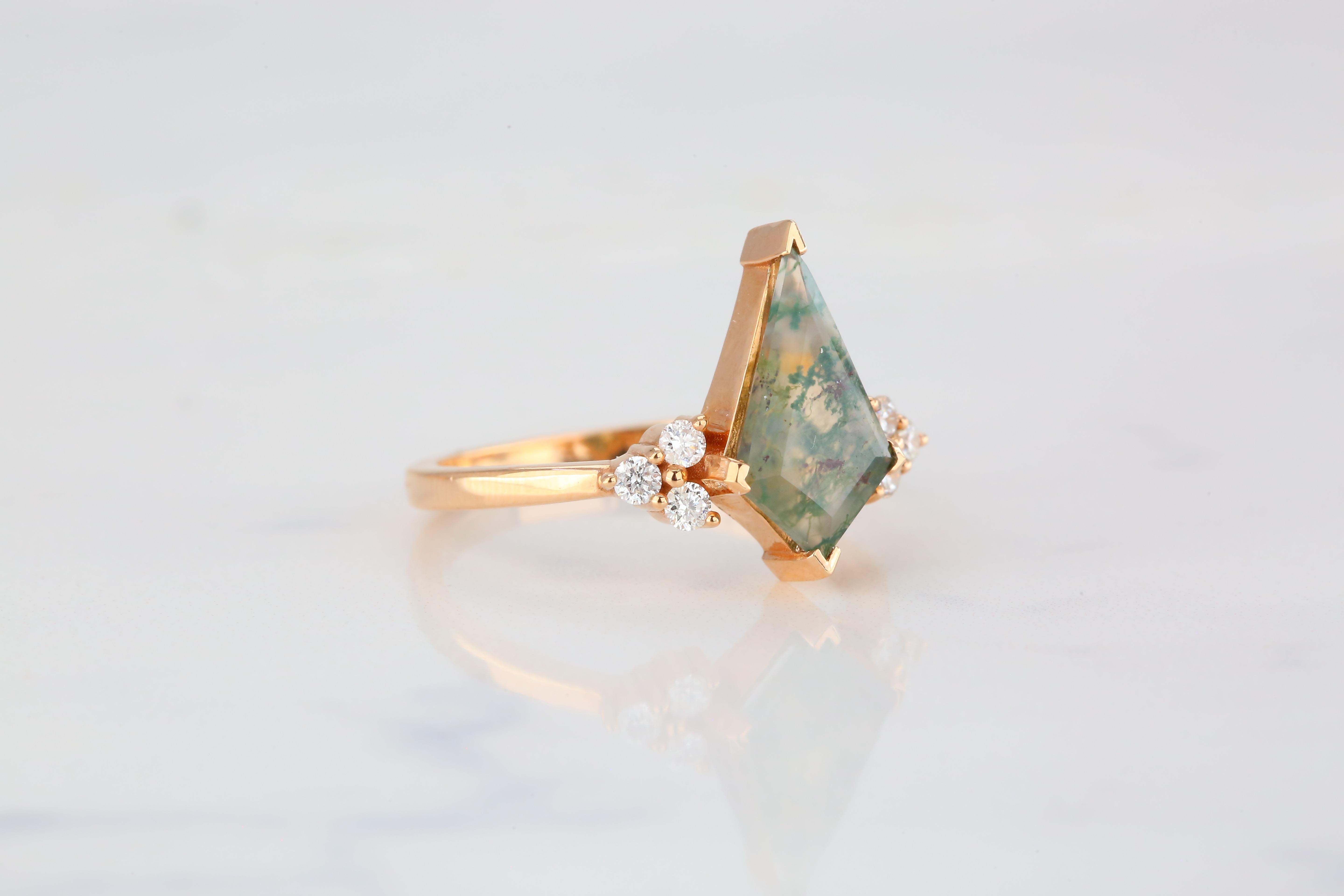 moss agate engagement ring meaning