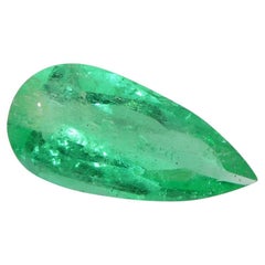 Used 1.28 ct Pear Emerald GIA Certified Colombian F1/Minor