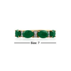 Gemistry 1.28 Ct. T.W. Emerald Band Ring with Diamonds in 14k Yellow Gold