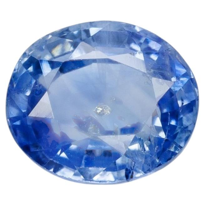 1.28 cts, Faceted oval blue sapphire