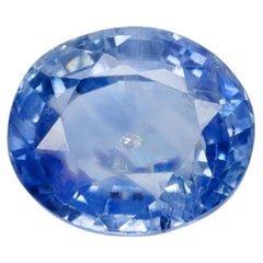 1.28 cts, Faceted oval blue sapphire