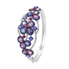 12,8 Karat Saphir, Rubin und Tansanit Armband