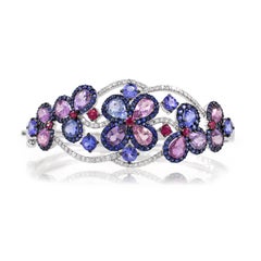 12.8 cts of Sapphire, Ruby and Tanzanite Bracelet