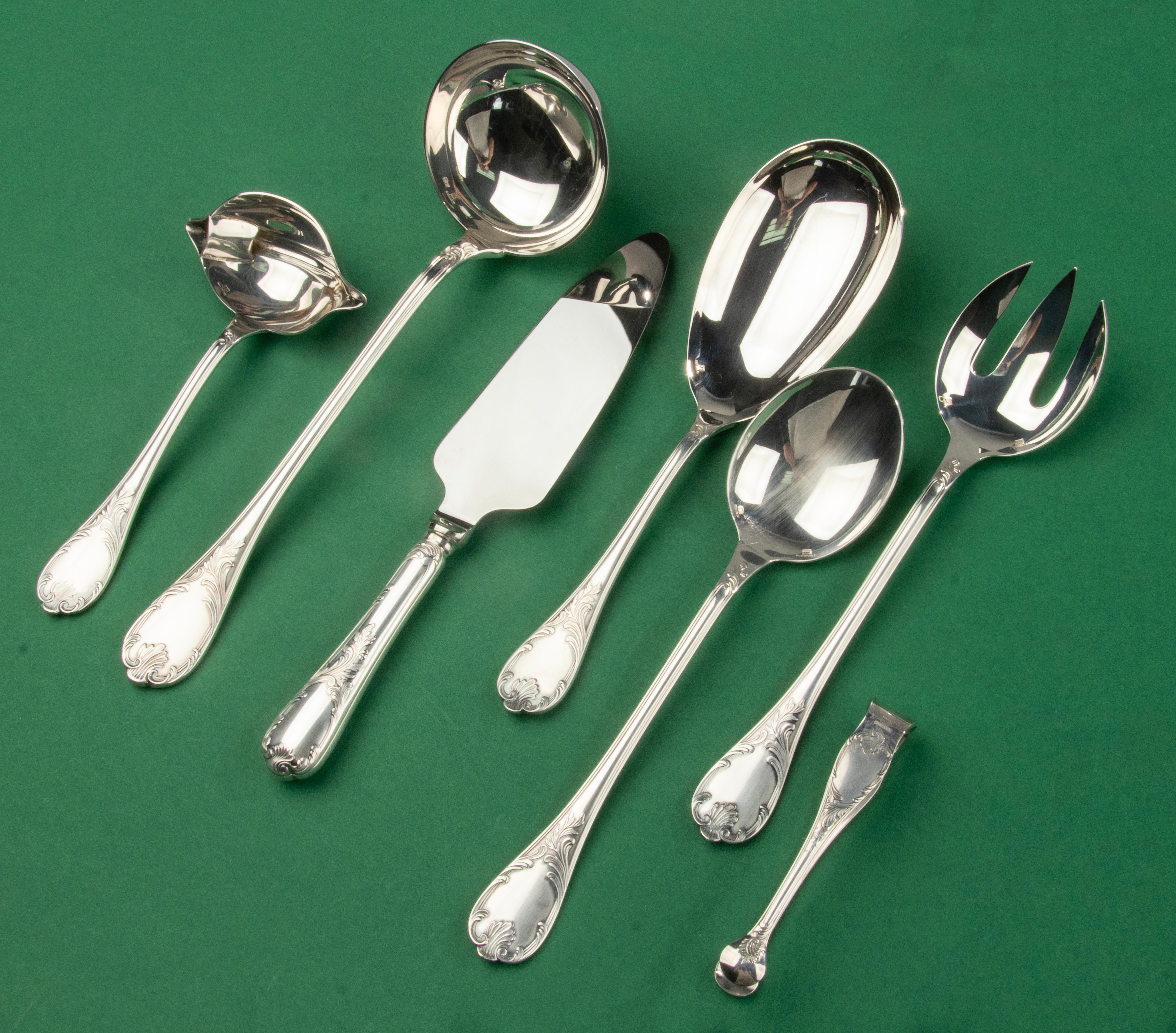 128-Piece Set Silver-Plated Tableware - Christofle - Model Marly - Complete  4