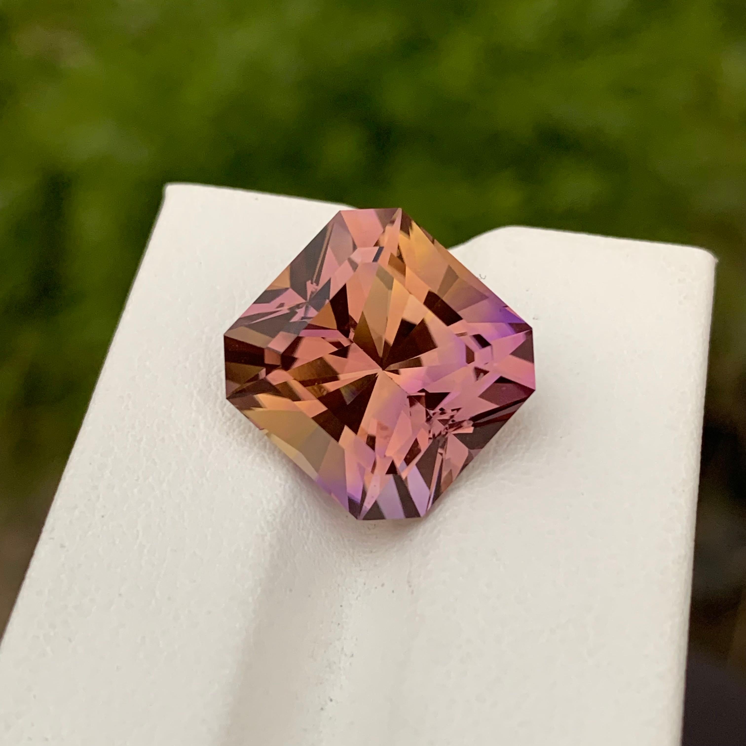 Arts and Crafts 12.80 Carat Natural Loose Ametrine Octagon Shape Gem For Jewellery Making  For Sale