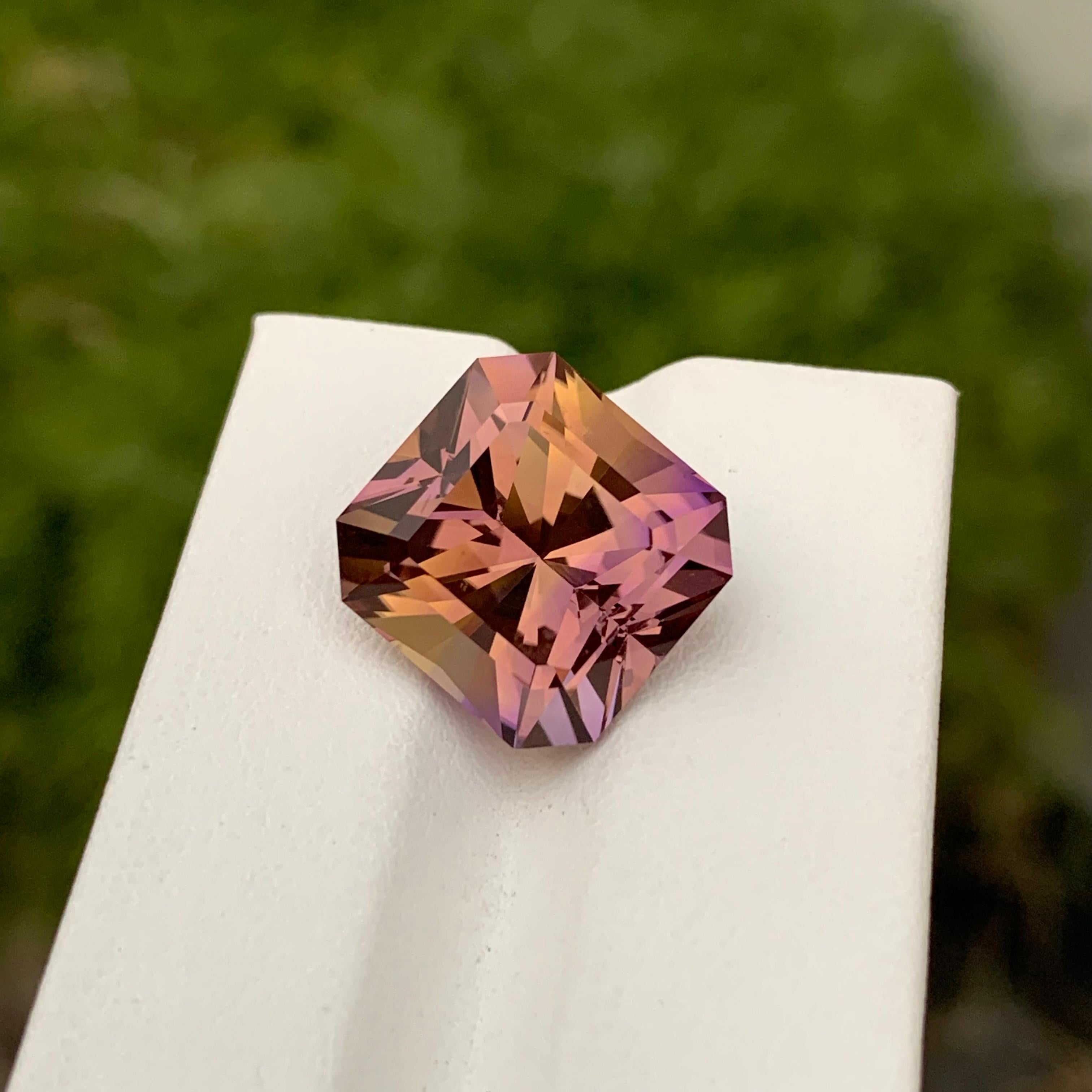 12.80 Carat Natural Loose Ametrine Octagon Shape Gem For Jewellery Making  In New Condition For Sale In Peshawar, PK