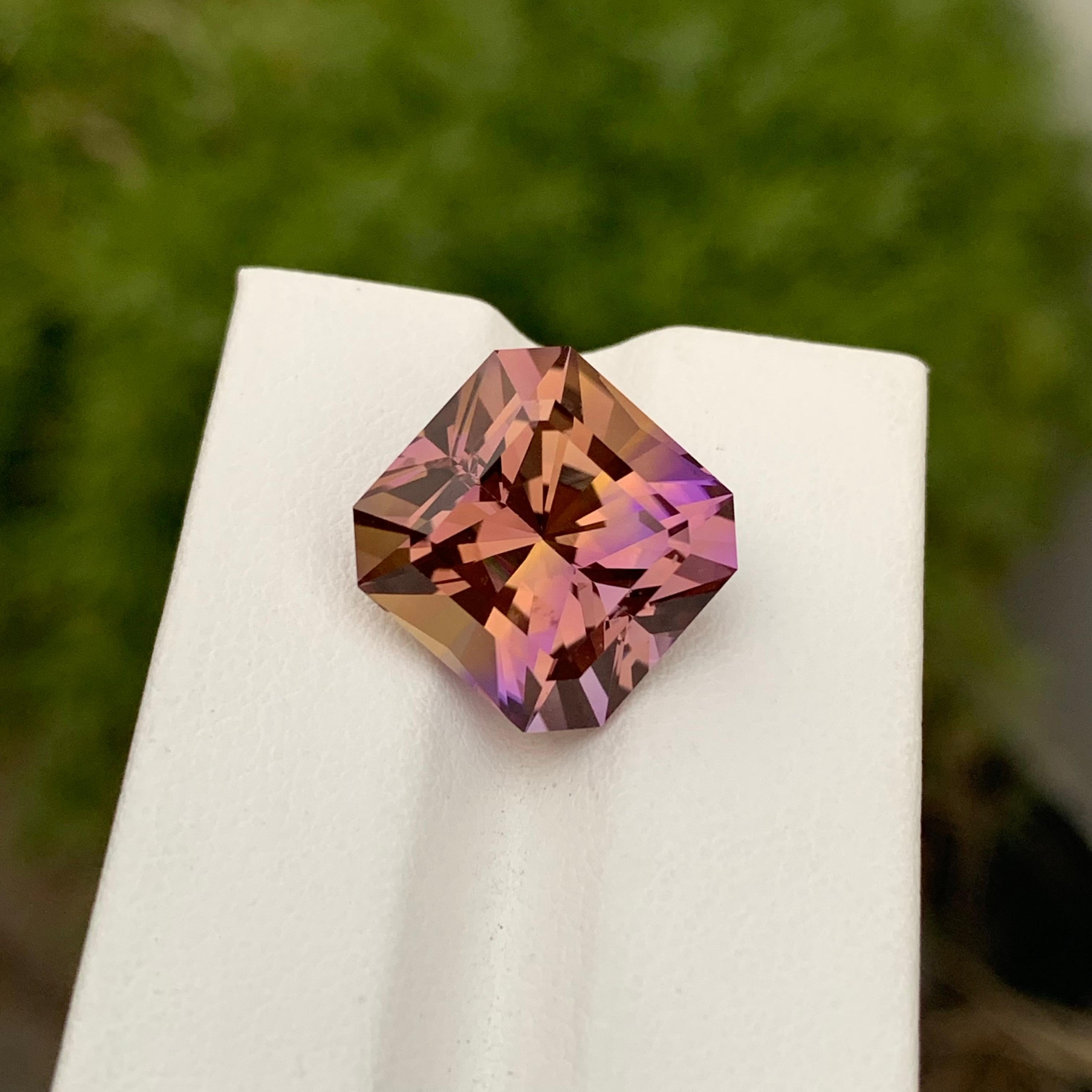 12.80 Carat Natural Loose Ametrine Octagon Shape Gem For Jewellery Making For Sale 1