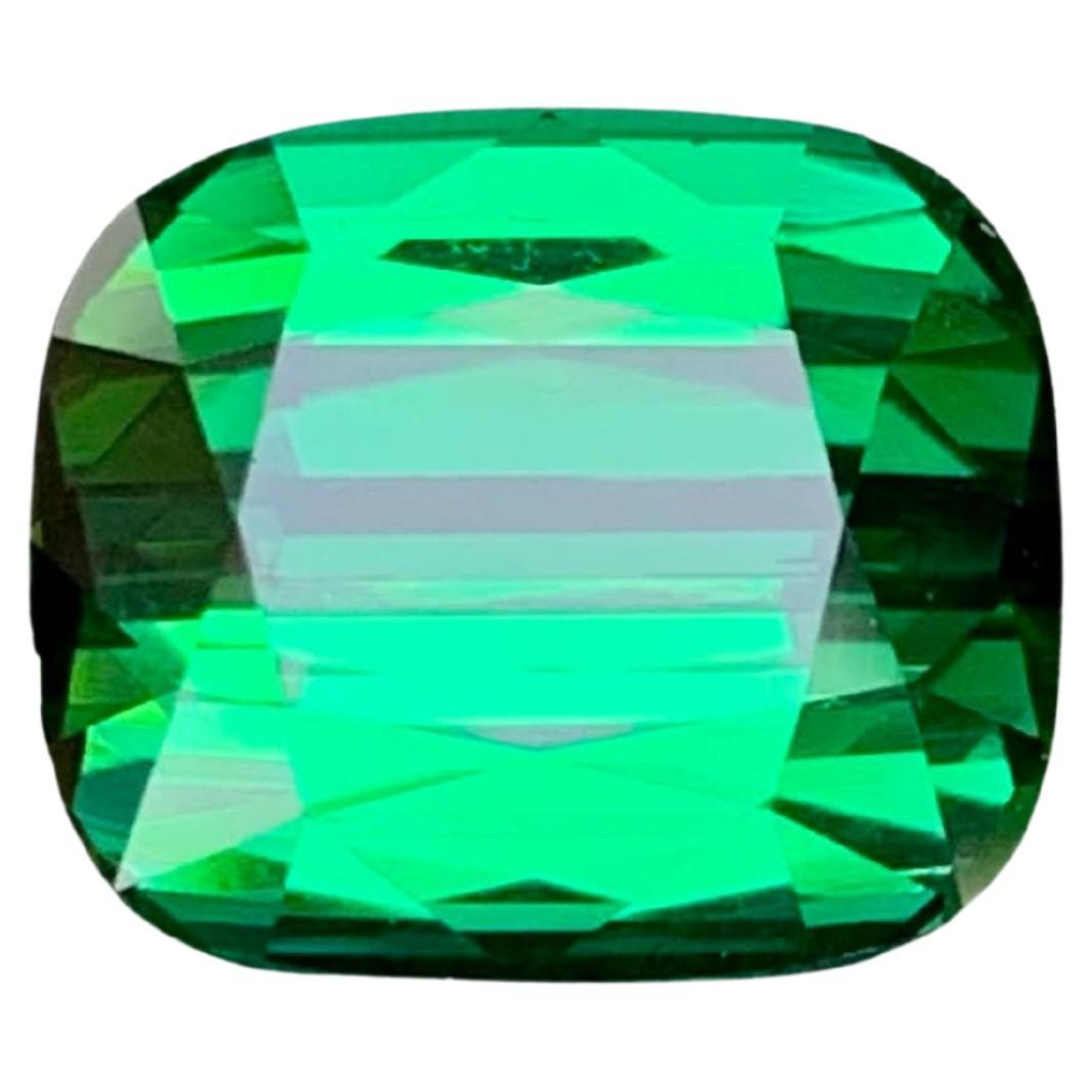 12.80 Carat Natural Loose Quality Green Tourmaline Cushion Cut Afghan Gemstone For Sale