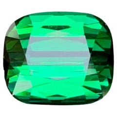 12.80 Carat Natural Loose Quality Green Tourmaline Cushion Cut Afghan Gemstone