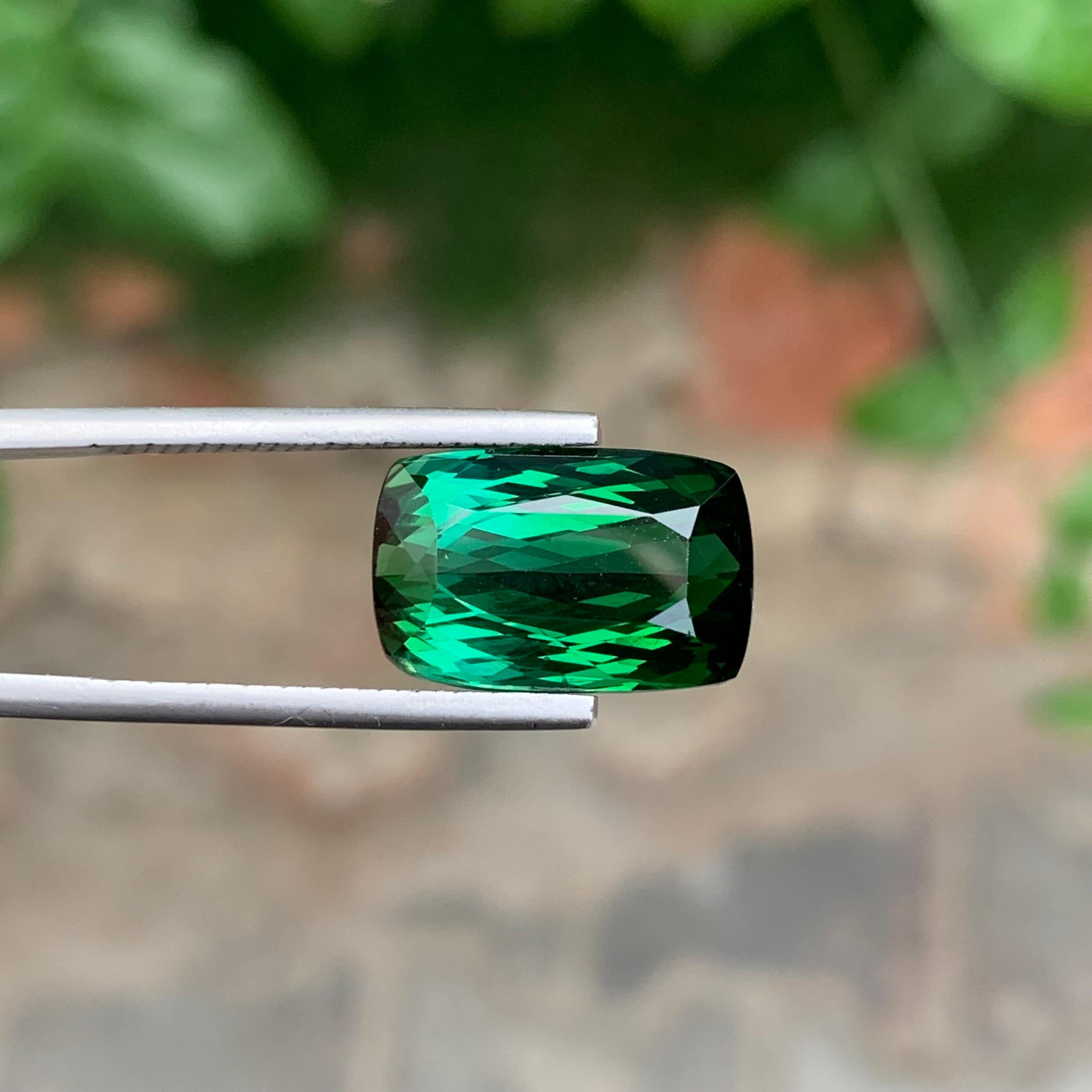12,80 Karat Natürlicher Loser Vivid Grüner Turmalin Can Shape Edelstein aus Erdmine im Angebot 4