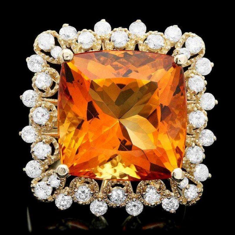 citrine ring with diamonds