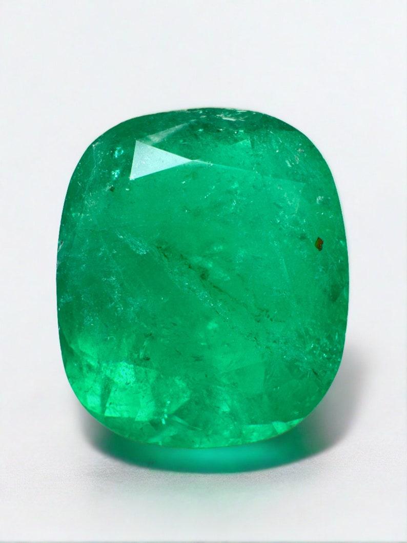 12,81 Quilates Esmeralda Verde Colombiana - 17x14 Piedra de Nacimiento de Mayo talla cojín