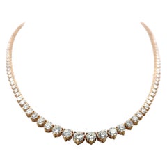 Collana Riviera con diamanti F VS da 12,82 carati in oro 14K Stile tennis graduato